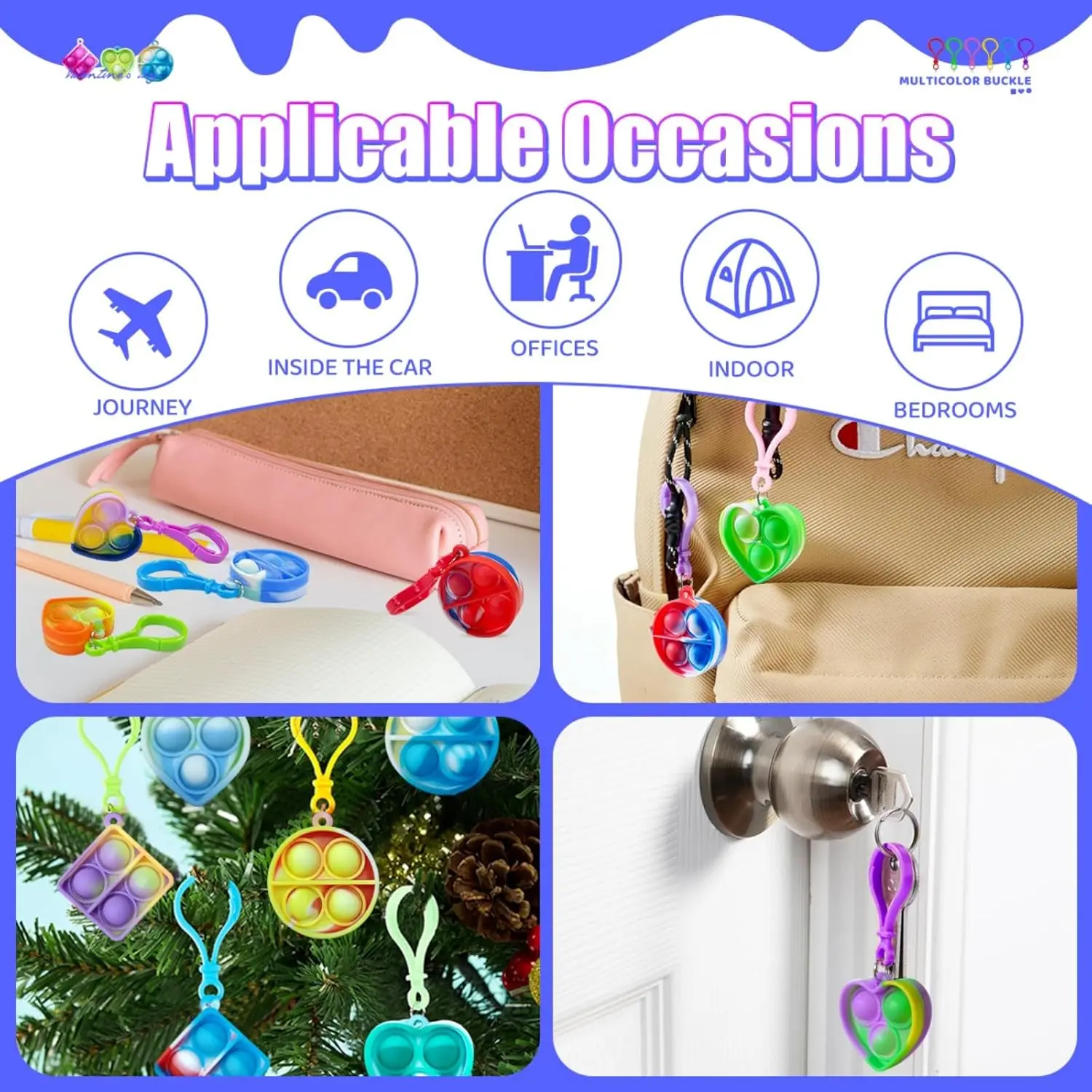 Mini Pop Fidget Keychain Pop It Fidget Toys Bulk 30 Pack Party Favors for Kids 4-8,8-12 Years, Valentines Goodie Bag Stuffers Keychain for Classroom Prizes Birthdayfidget toys