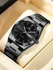 New Men's Business Watch, Quartz Waterproof Wristwatch, Simple Stylish Design, Analog Round Face, Alloy Case, All Seasons, Analog Watches, Quartz Analog Timepiece