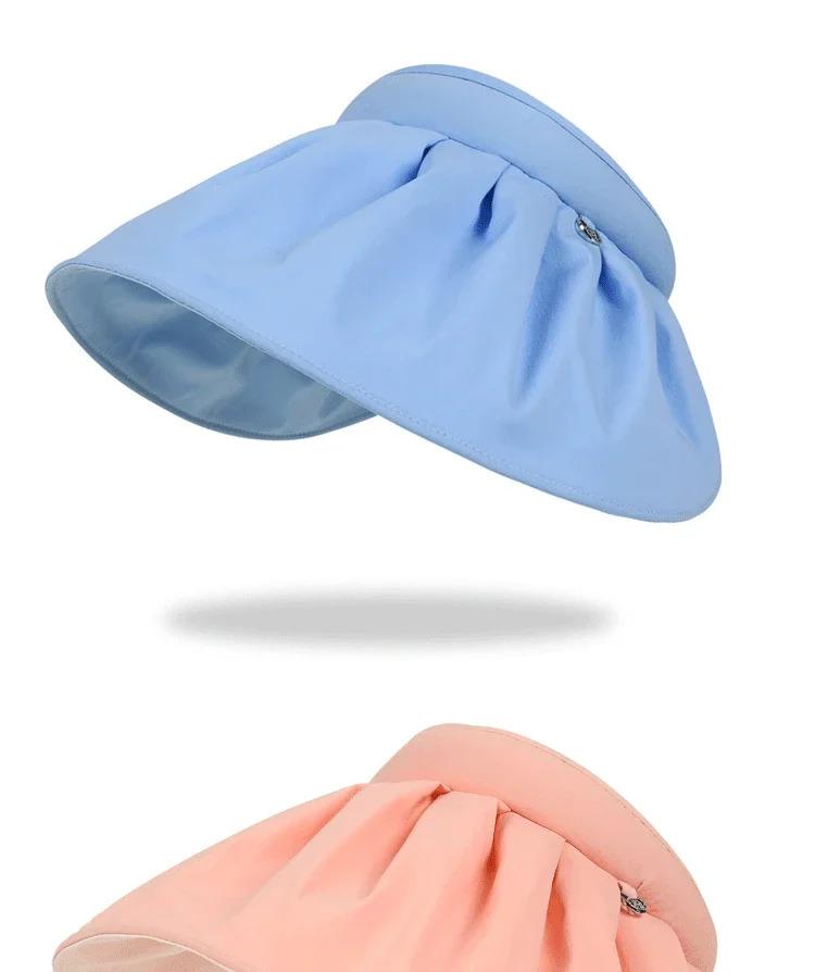 2025 Banana Shell Sun Visor Cap with Female  Protection in Summer Covering Face Beach Visor Riding Empty-top Bucket Hat