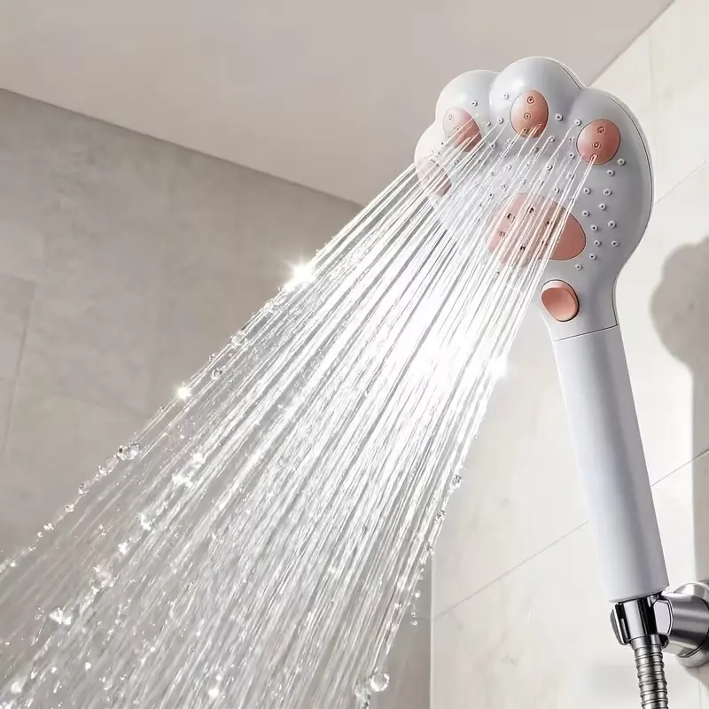Adjustable Handheld Shower Head, Claw Design, 3-Speed Massage, Wall Mount & Hang, Plastic Material, Ideal for Bathroom Use