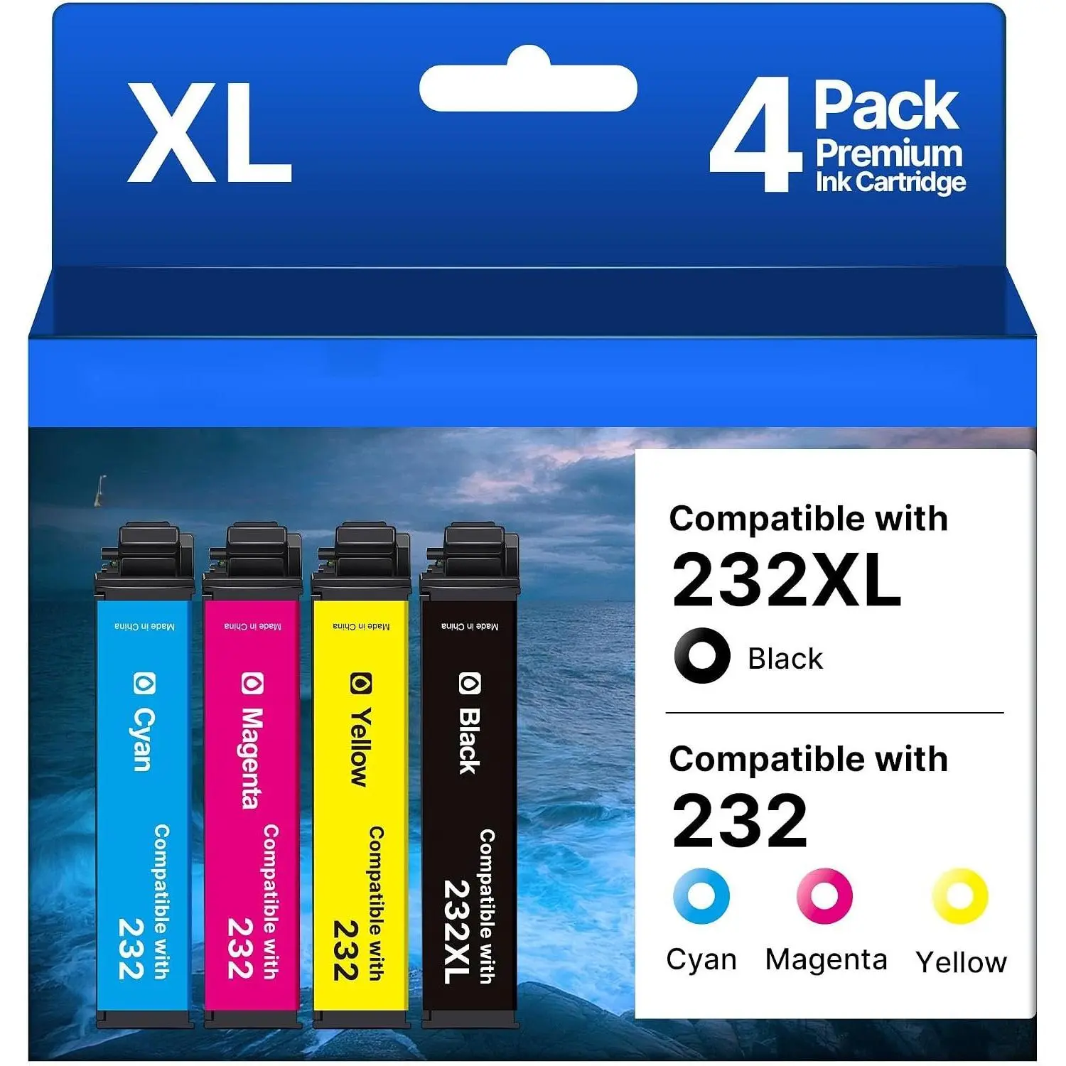 Remanufactured  for Epson 232 Ink  4 Pack for XP-4200 |  for Epson 232XL Ink Cartridges Combo Pack to Work with WF-2930 WF-2950 Expression XP-4200 XP-4205 Printer (BCMY)