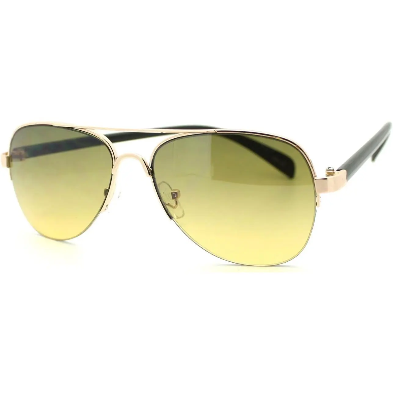 Women's Small Size Aviator Sunglasses Petite Half Rim Aviators
