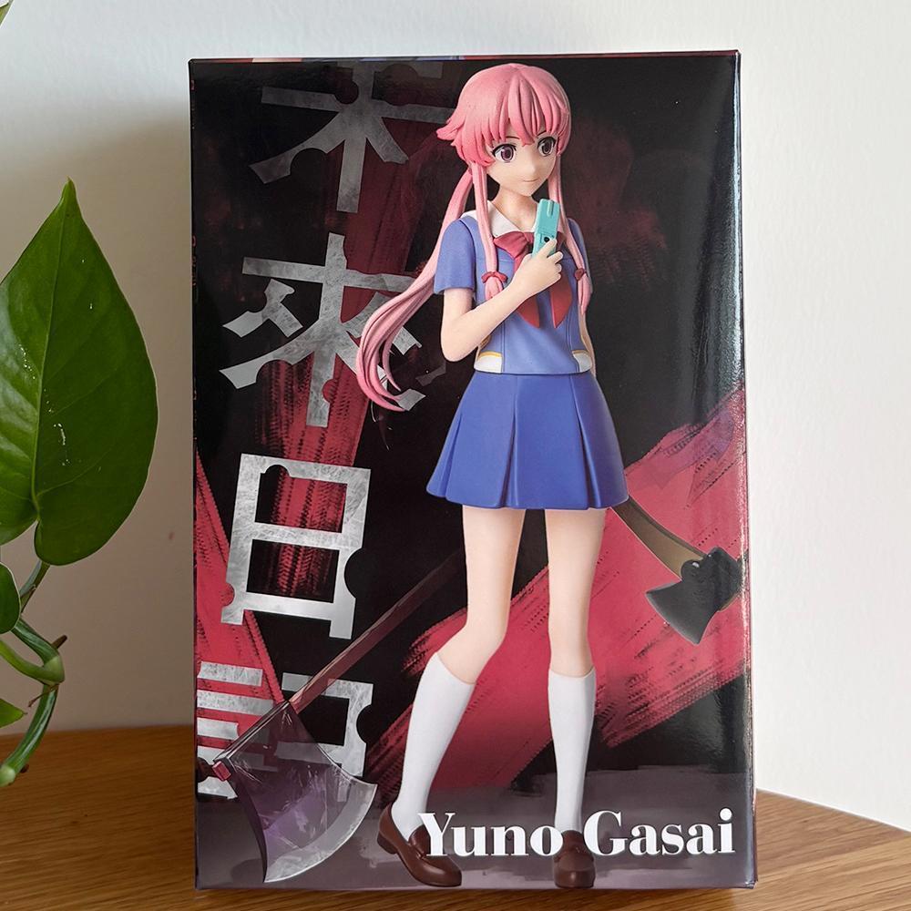 2 Style Mirai Nikki Anime Figure Gasai Yuno 17cm Pink Hair School Suit Pretty Girl Pvc Model Cute Periphery Gift Toy Doll