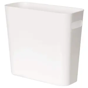 1.5 Gallon Slim Trash Can, Plastic Garbage Container Bin, Small Trash Bin with Handles for Home Office, Living Room, Study Room, Kitchen, Bathroom (1 Pack White)