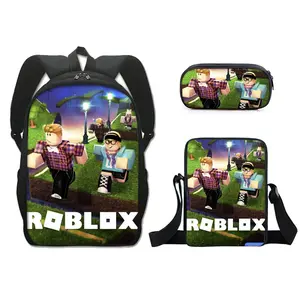2026 New Roblox 3-Piece Set: Pencil Case, Cartoon Anime Crossbody Bag, and Lightweight Splash-Proof Backpack