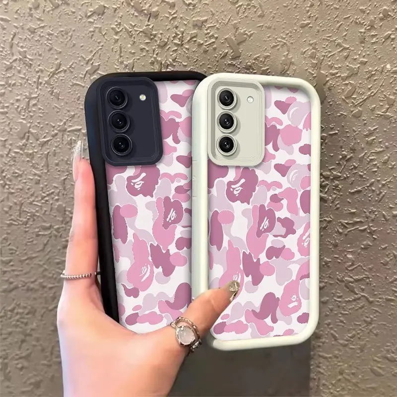 Phone case for Samsung GALAXY S21FE S22 S22PLUS S23 S23PLUS TPU Shockproof Gift Pink Camo Pattern BAPE Phone Case soft silicone Celestial Eye Layered Phone Case ROOJTN2TV