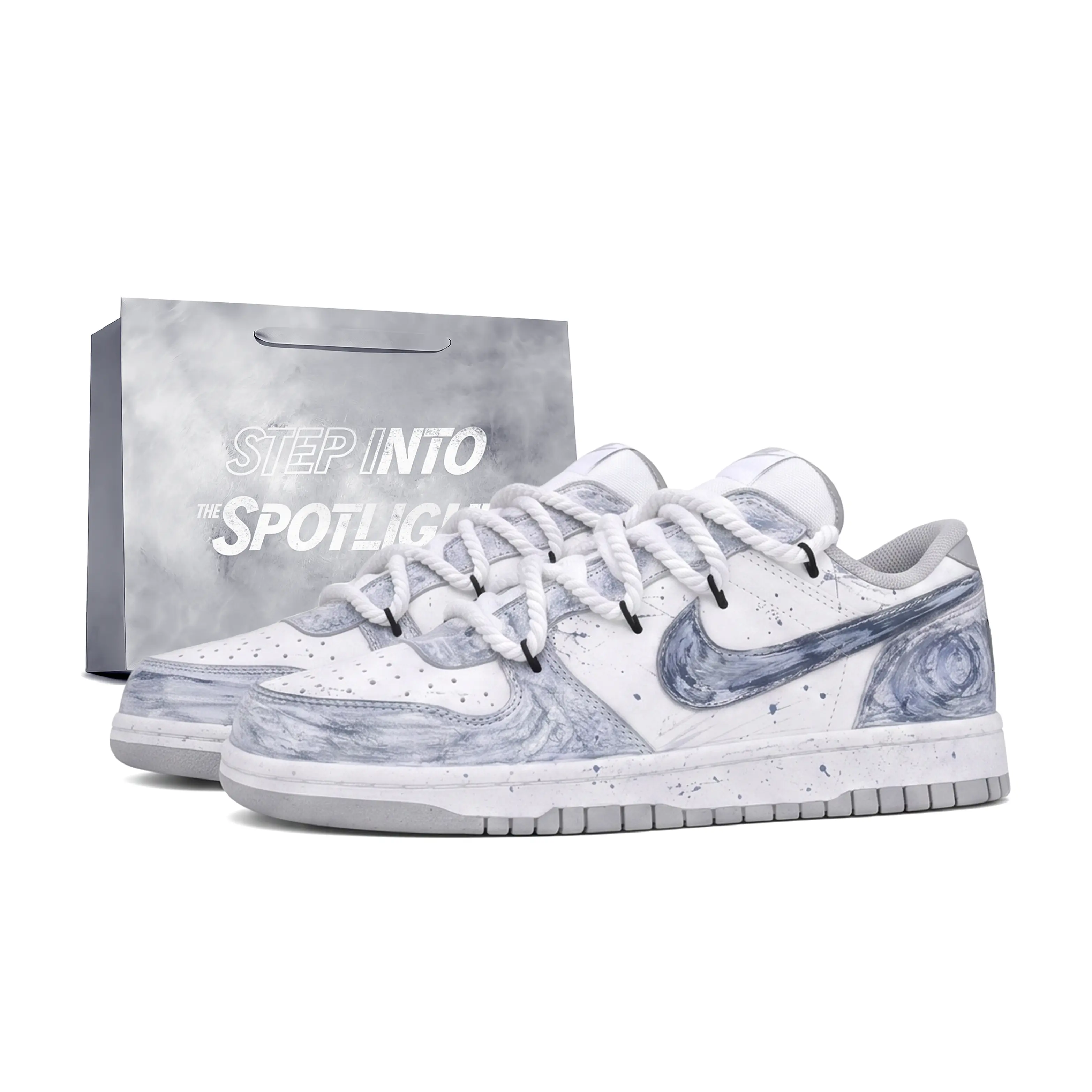 Nike Big Starry Night Custom Hand-Painted Sneakers for Men and Women – Vintage Style, Slip-Resistant, Low-Cut Casual Shoes Verifiable, with credentials and supporting global authentication