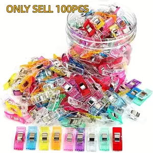 Random Color Sewing Clip with Storage Box, 100pcs Multipurpose Colorful Sewing Clip, Sewing Machine Accessories for Home & Office, Sewing Supplies Crafts, Sewing Tools