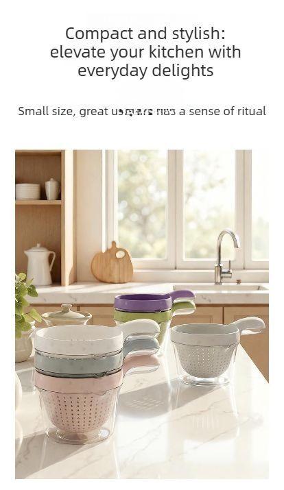 Double-layer fruit washing basket with handle, suitable for washing fruits and blueberries, cute small fruit strainer, a must-have for home use.