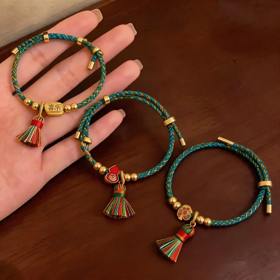 New 2026 Colorful Rope Bracelet, Extremely Attractive, Adjustable Woven Bracelet for Children, Gift for College Entrance Exam, Hand Accessory