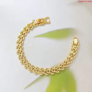 2026 14K Gold Plated Double Row Cuban Link Bracelet for Women Men, Chunky Thick Curb Chain Bracelet, Hip Hop Fashion Stackable Jewelry Gift for Birthday Anniversary