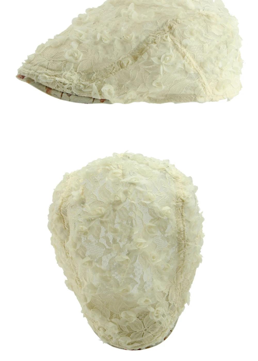 HT4784 Beret Cap Spring Summer Lace Mesh Cap Men Women Vintage Floral Artist Painter Beret Hat Male Female Ivy Flat Cap Berets