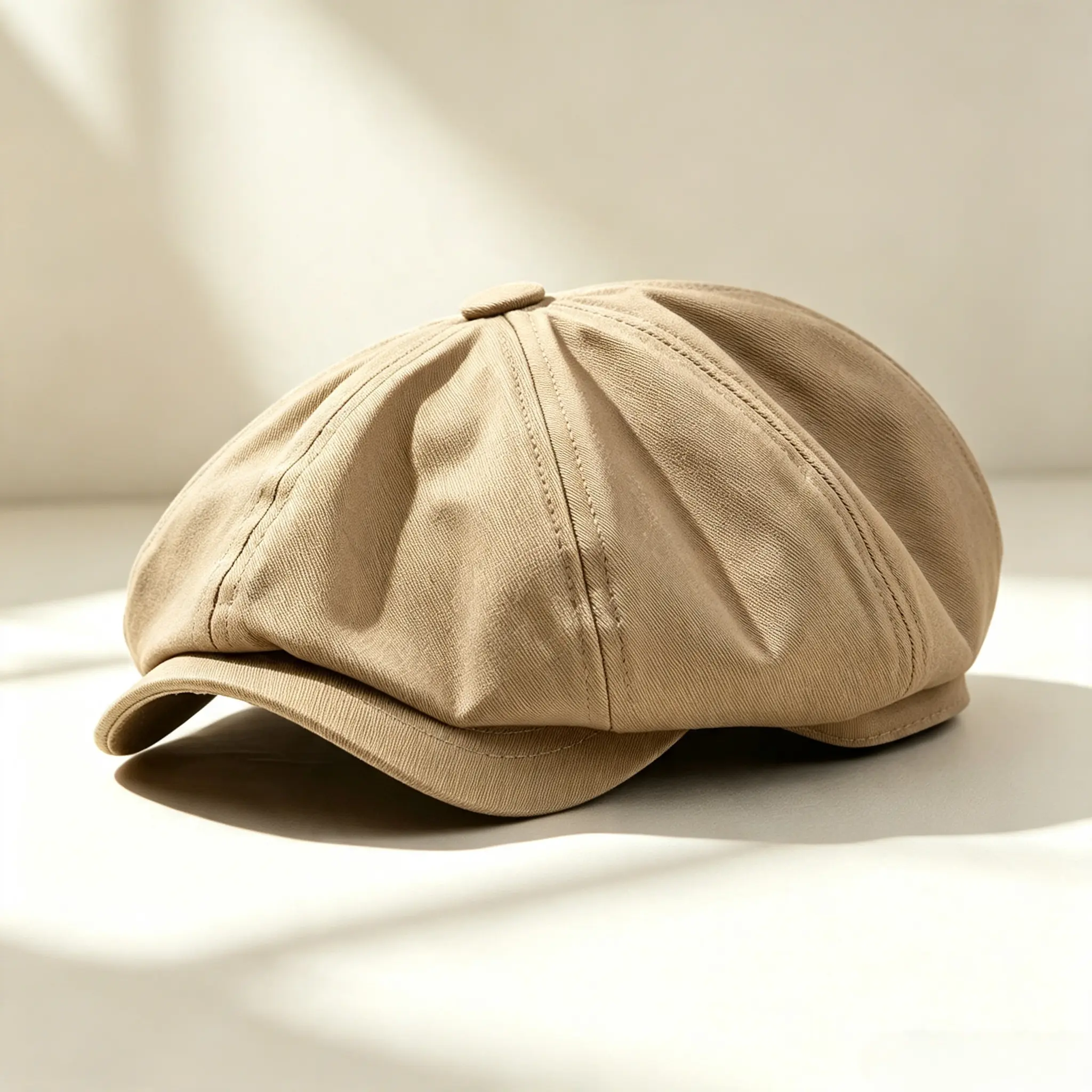 Vintage 8-Panel Cotton Newsboy Cap for Men & Women, Retro Twill Flat Baker Boy Hat for Casual Outfits & Everyday Wear