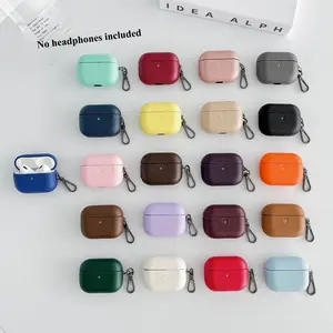 Litchi Texture PU Leather Earbuds Case Compatible with AirPods – Full Coverage Shockproof Protective Cover, Soft Anti-Scratch Wireless Earbuds Case