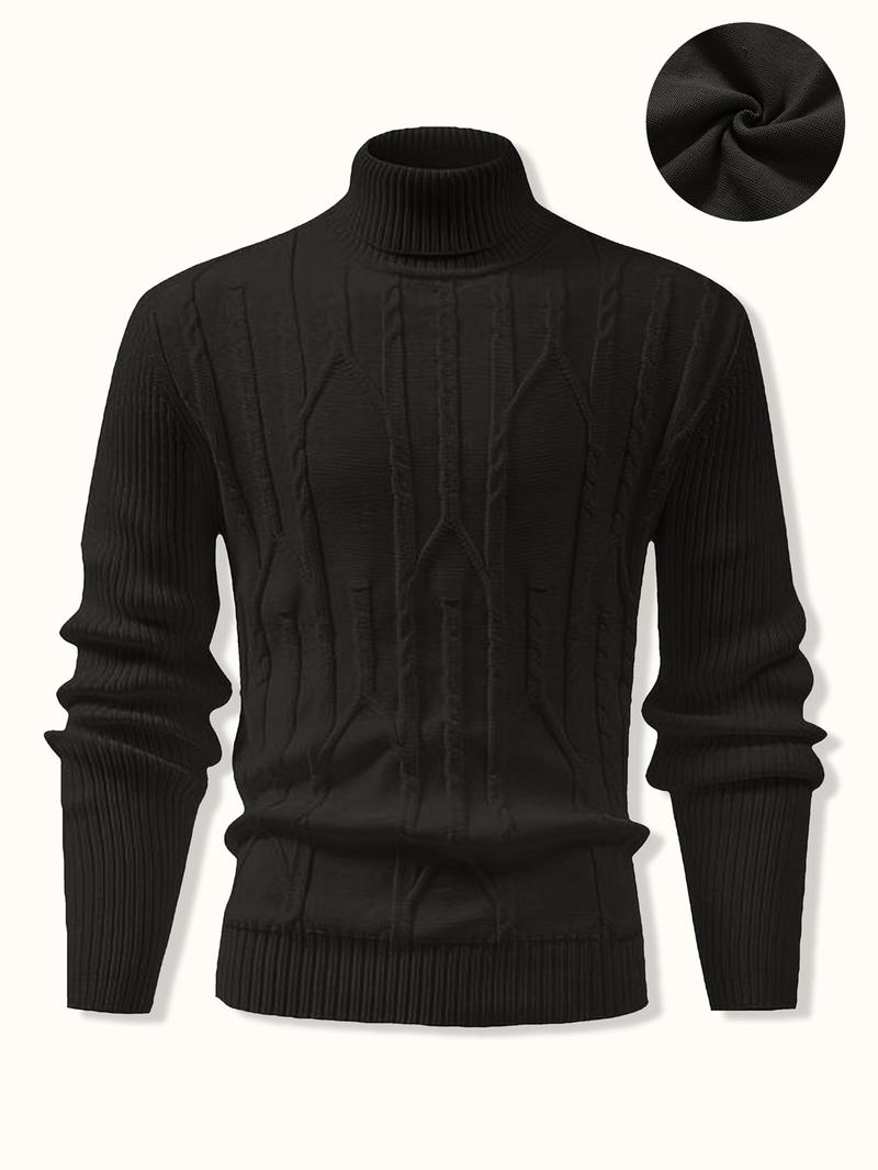 Men's regular textured turtleneck sweater, casual long-sleeved top for autumn and winter, fashionable men's everyday knitwear. Men's regular textured turtleneck sweater, casual long-sleeved top for autumn and winter, fashionable men's everyday knitwear.