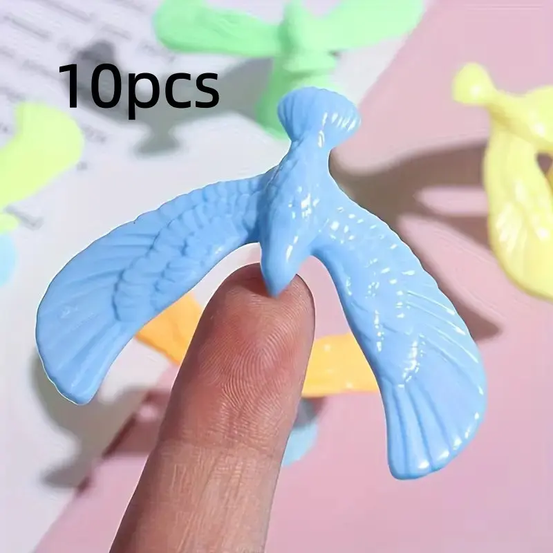 Random Color 10-Pack Fun Gravity Bird Balance Puzzle, Desktop Decor, Science Balancing, Physics Pendulum, Office Supplies, Halloween, Christmas Gift