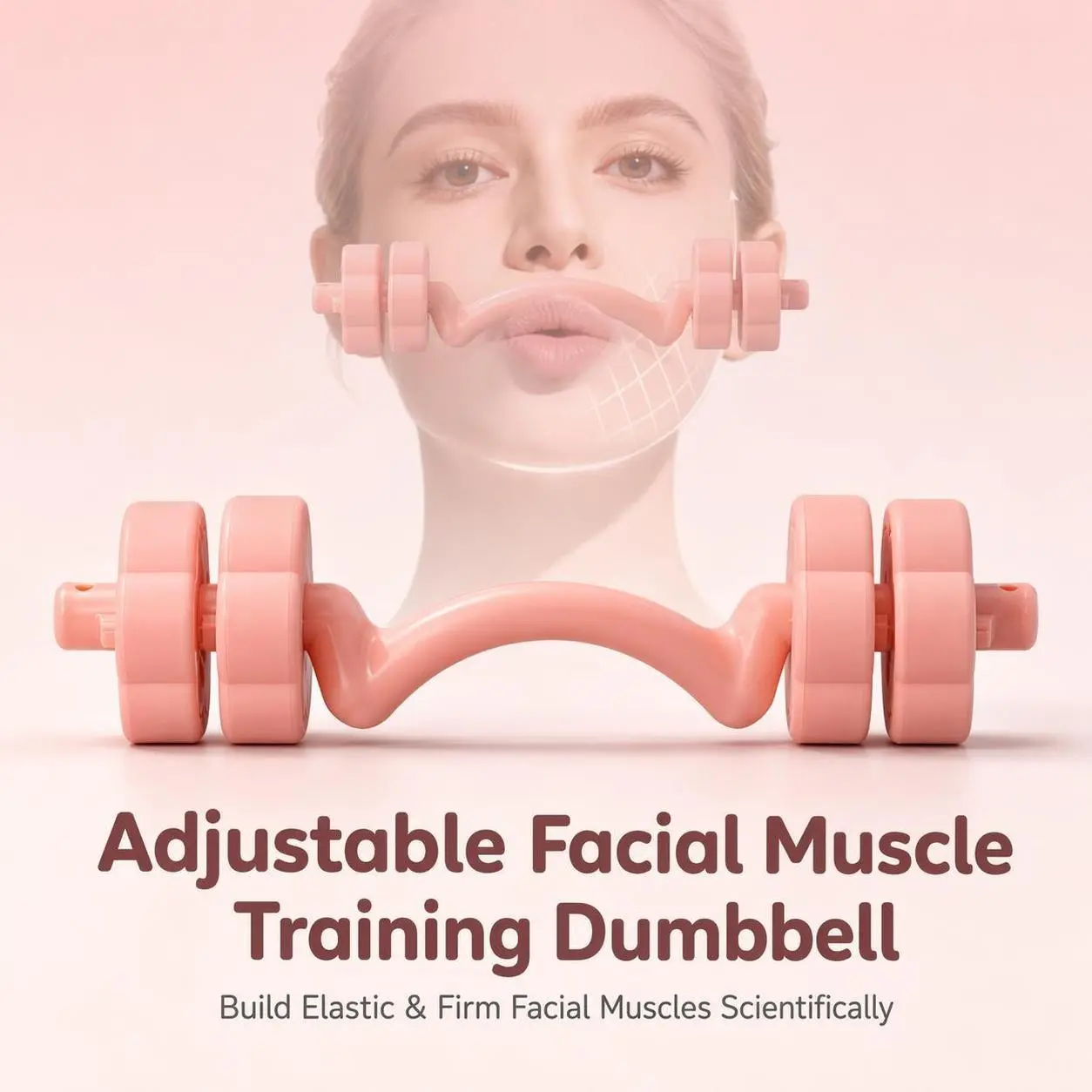 Unisex Dumbbell Shape Facial Training Yoga Aid, New Physical Lift Jaw Contour Trainer, Mouth Corner Firming Aerobics Equipment