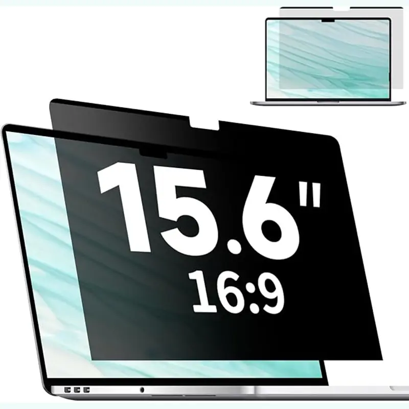 Magnetic Laptop Privacy Screen 15.6" 16:9, Anti-Glare & Blue Light Filter | Removable, Matte finish, Anti-glare, Anti-bubble, Anti-spy, Blocks blue light, High definition clarity, Scratch resistant