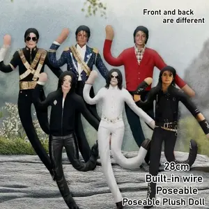 Anime Michael Jackson Cosplay Prop Doll Plush Stuffed Figure Dolls Home Decoration Abstract Joint Mobility Pop King Toy Gifts