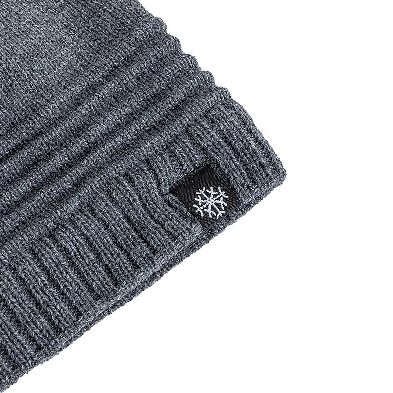 Unisex Classic Snow Label Fleece Beanie Hat Keep Warm Winter Hat Lightweight Hats For Men Women Fashion Winter Cap