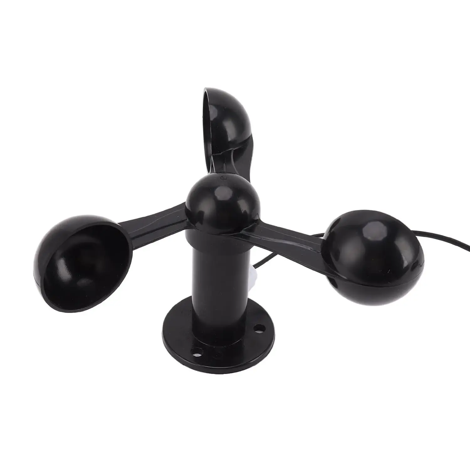3 Cup Anemometer Wind Speed Sensor Detector, Anti-interference Wind Speed Sensor with 8M Waterproof Cable, 4cm Mounting Hole, 0-3.8V Output Wind Speed Measuring Device