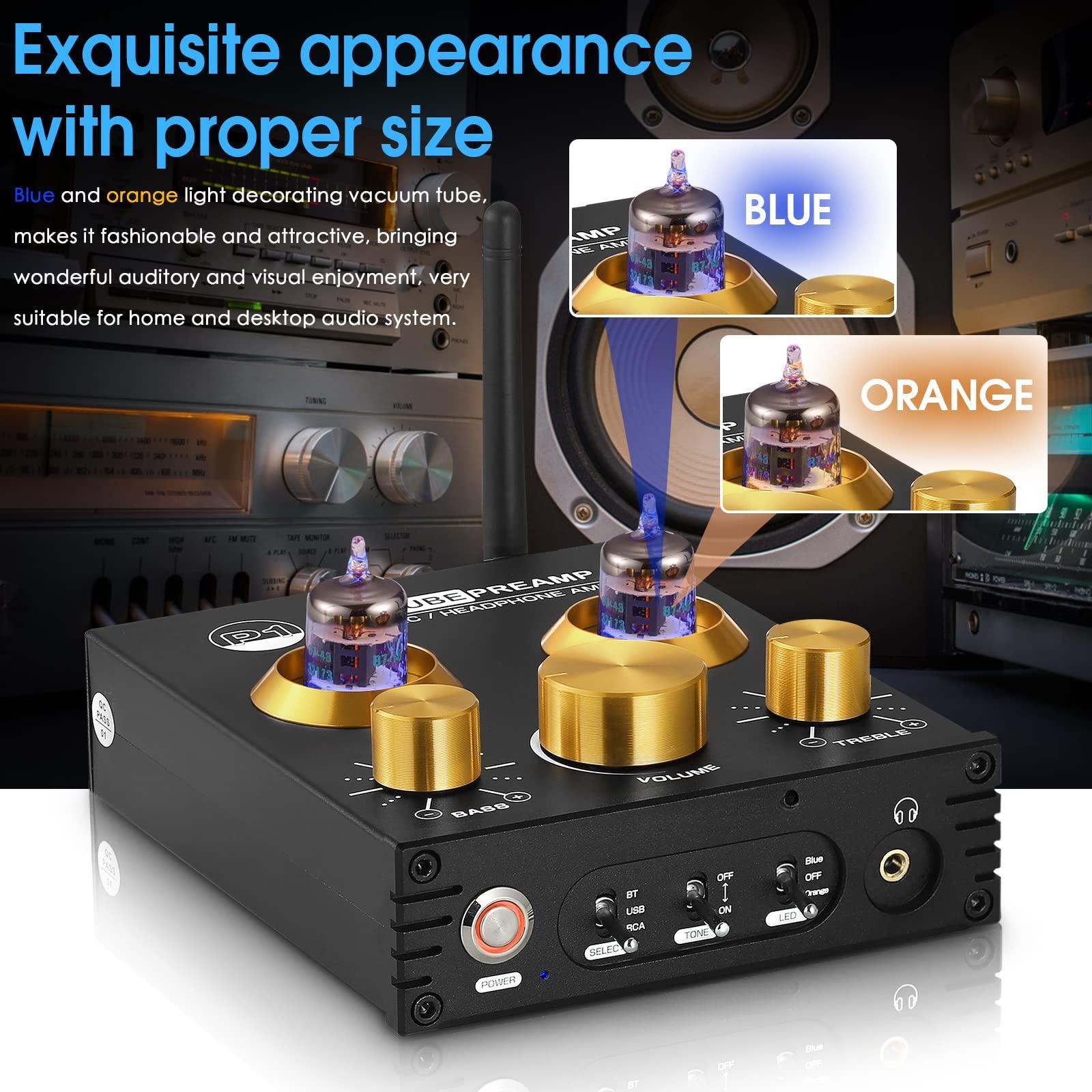 P1 Vacuum Tube Preamplifier  Ge5654 Preamp Hi-fi Headphone Amp Stereo Wireless Receiver With Usb Dac & Aptx-hd For Home Theater Amplifier/active