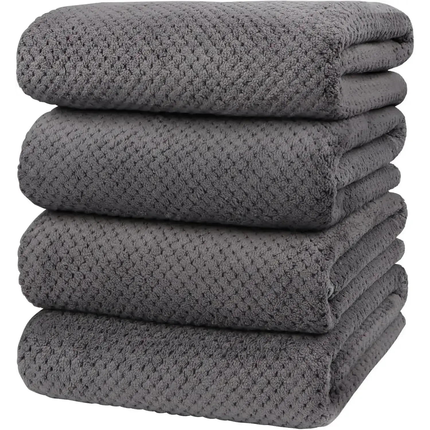 Extra Large 35.4"x 69" Bath Towel Sheet Set, 4 Pack Super Soft Oversized Bath Sheet Towels for Adults Soft Highly Absorbent Quick Dry Towels Set for Bathroom Hotel Spa Gray