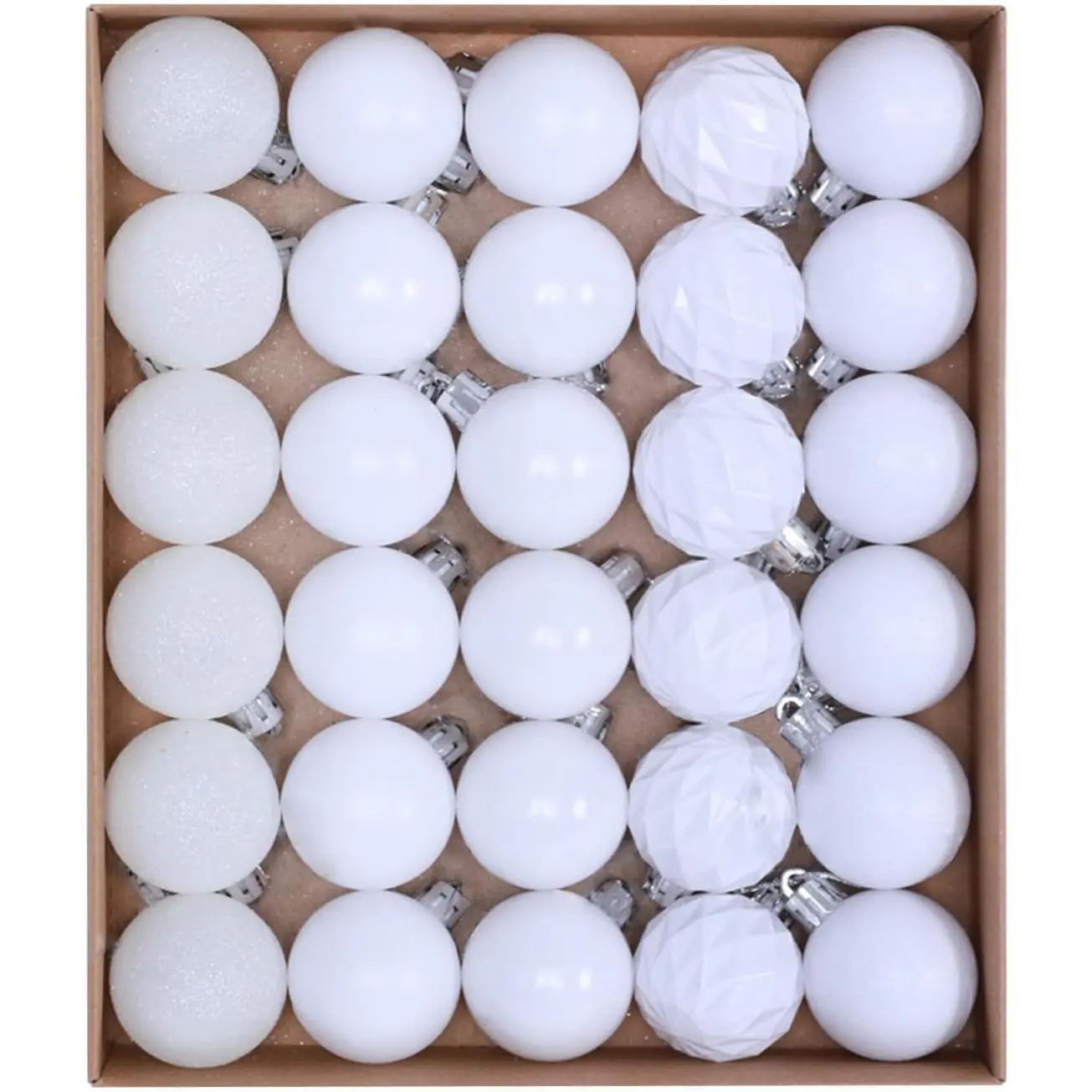 30ct 1.57 Inch White Christmas Halloween Tree Ornament Set | Shatterproof Decorative  Ball Ornament Bulk,Mini Xmas Tree Tabletop Decorations for Fall Holiday Party  Decor