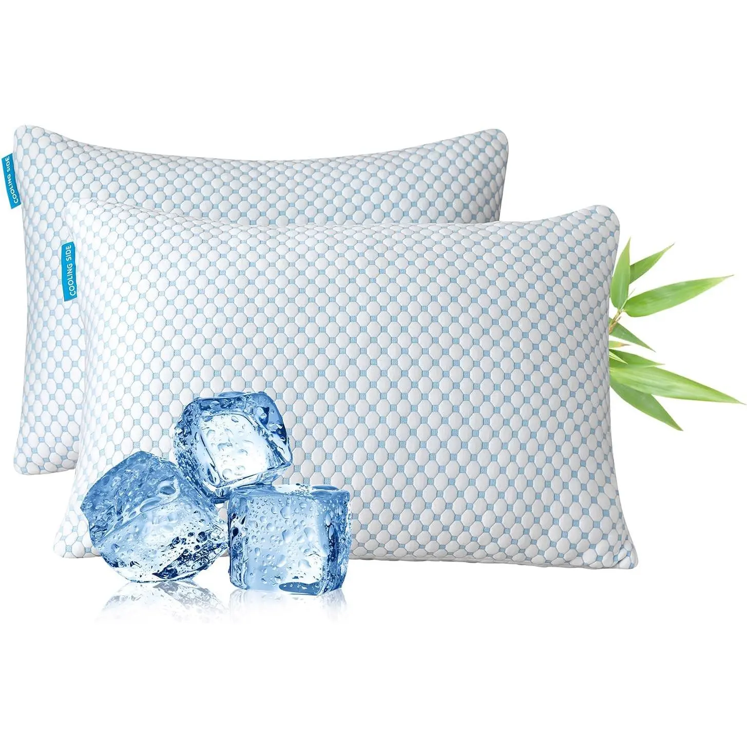 Cooling Shredded Pillow Queen Size - Loft for Back & Side Sleepers, Breathablupportive Bed Pillow with Removable Washable Cover Queen(Pack of 2)