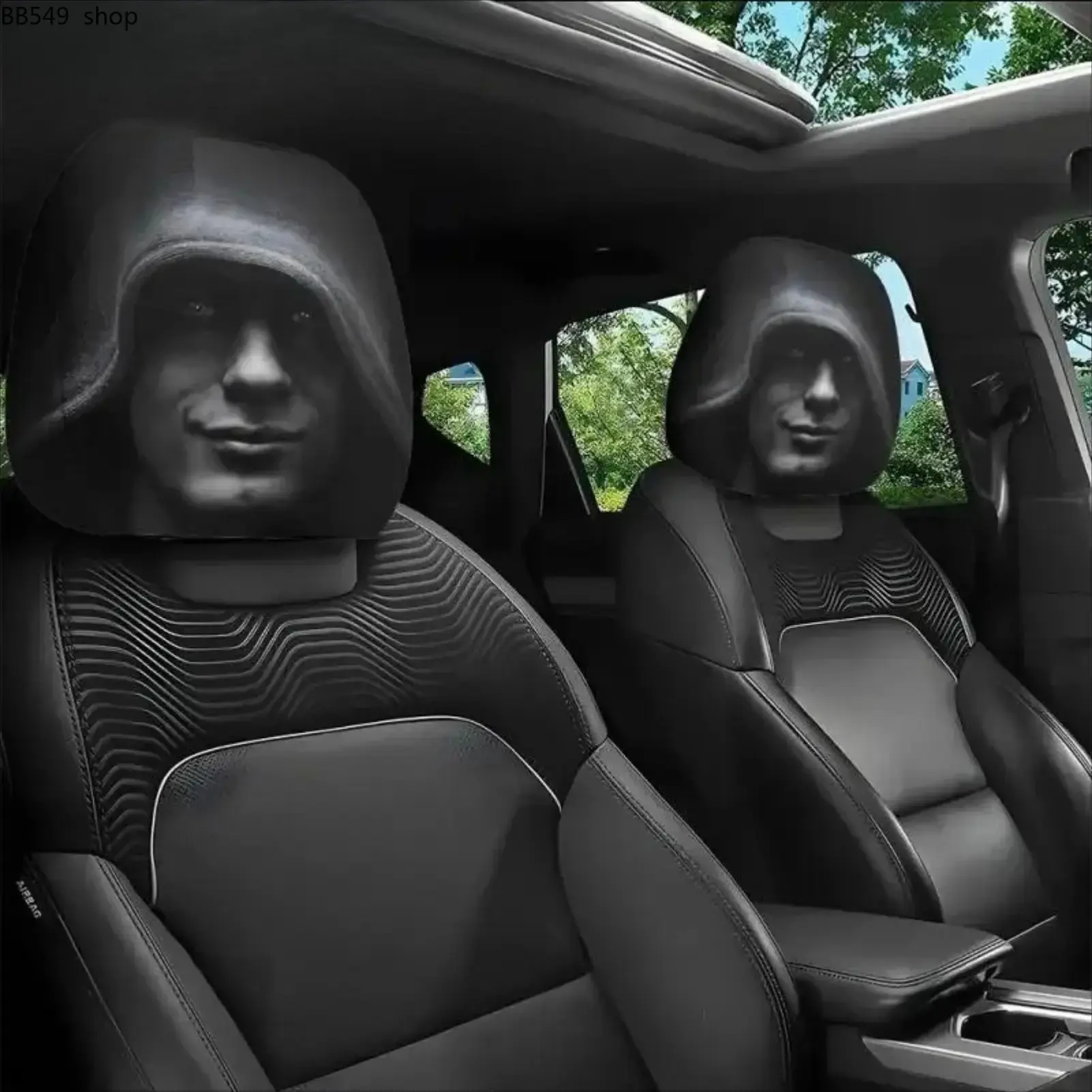 Dark Fantasy Gothic Car Headrest Cover – Universal Elastic Auto Head Rest Protector, Stylish Comfortable Interior Accessory for Cars, Long Drives, Halloween, Christmas & Daily Vehicle Decor