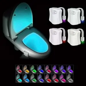 4 Pack Toilet Light Motion Sensor Activated, 16 Colors Toilet Bowl Lights for Bathroom,Washroom, Ideal Night Light for Dad Teen Boy Kids Men Women