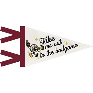 Baseball  Playroom Decor Wall Art Felt Pennant Banner,      Room Bedroom Decor for Boys, Take Me Out To The Ballgame, Classroom Decorations, 8x17 Inch
