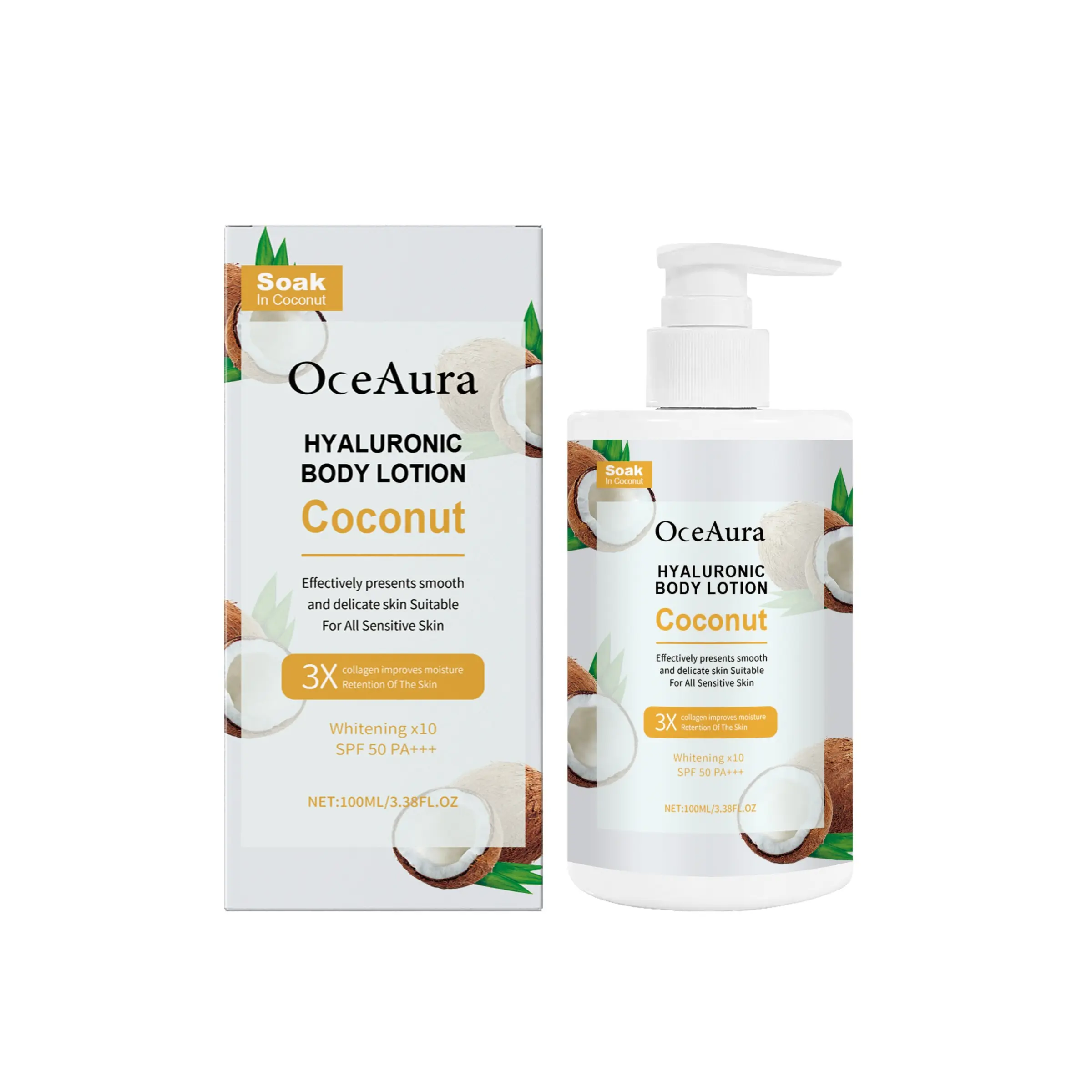 Coconut Moisturizing Lotion, Hydrating and Nourishing Body Cream, Firming and Brightening Skin, Smooth and Soft Body Milk
