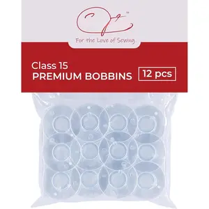 12 count Sewing Machine Bobbins -  Class 15 Bobbin - Fits  Sewing Machine Accessories - Plastic Bobbins Precision  Taiwan (81348)