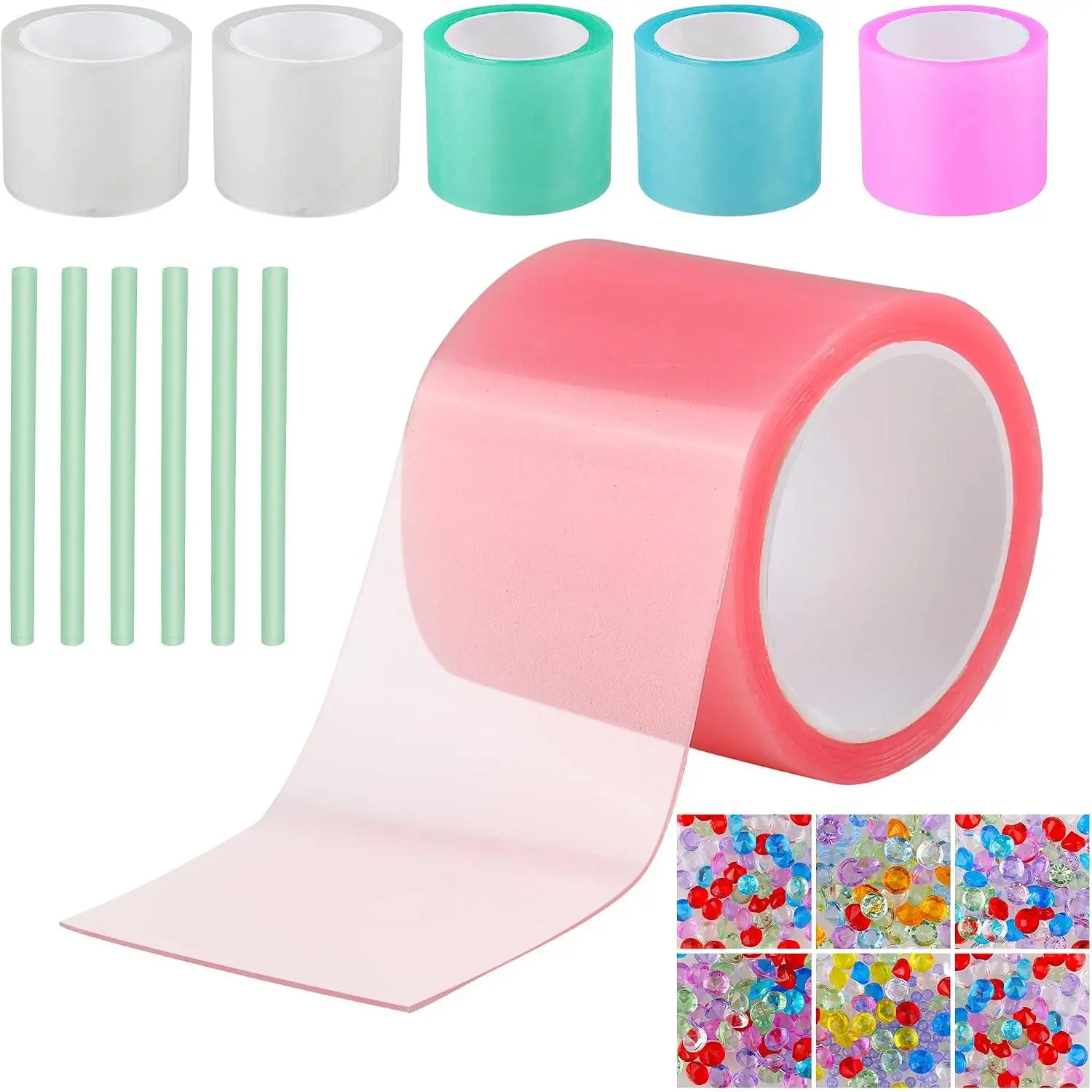 Nano Tape for Bule Kit 6 count Colorful Double Sided | for Balloon Decorating, Elastic, Craft Supplies