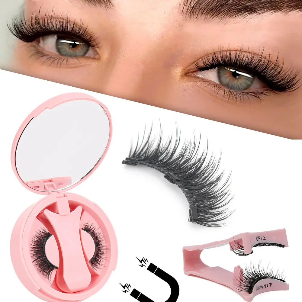 Magnetic Lash Set, Reusable No-Glue False Eyelashes with Applicator, Alcohol-Free Professional Eye Makeup Tool, Beauty Personal Care Accessories, Reusable Faux Lashes