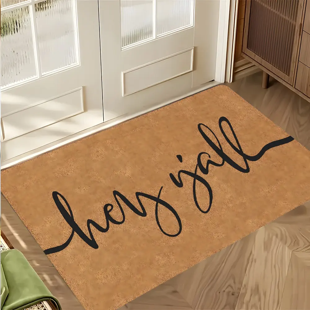 Vintage Minimalist Doormat, Rubber Entrance Doormat, Humorous Welcome Mat, Anti-Slip Floor Mat, Soft Low-Profile Rug for Indoor Outdoor, Glam Home Decor, Gift for Family Friends