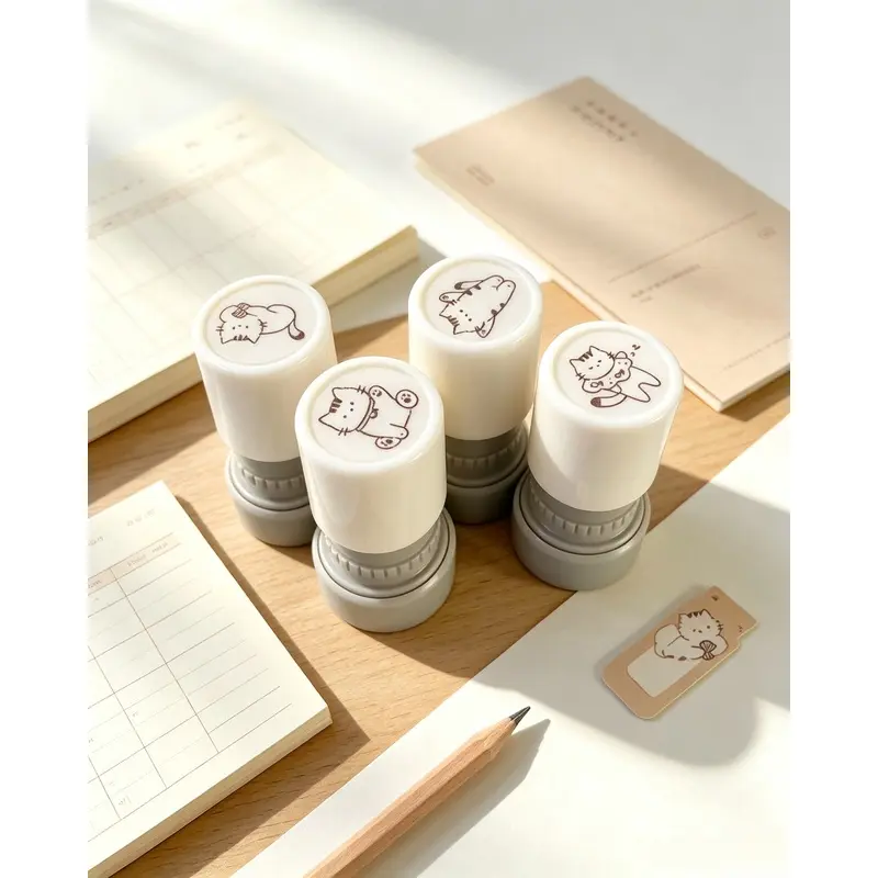Cute cartoon cat stamp, cat light-sensitive stamp