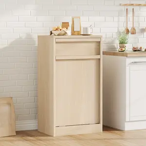 🚮 Tilt-Out Trash Cabinet with Drawer – 10-Gallon Hidden Garbage Bin, Fluted Walnut Design, Dog-Proof & Stylish for Kitchen, Dining & Living Room! ✨