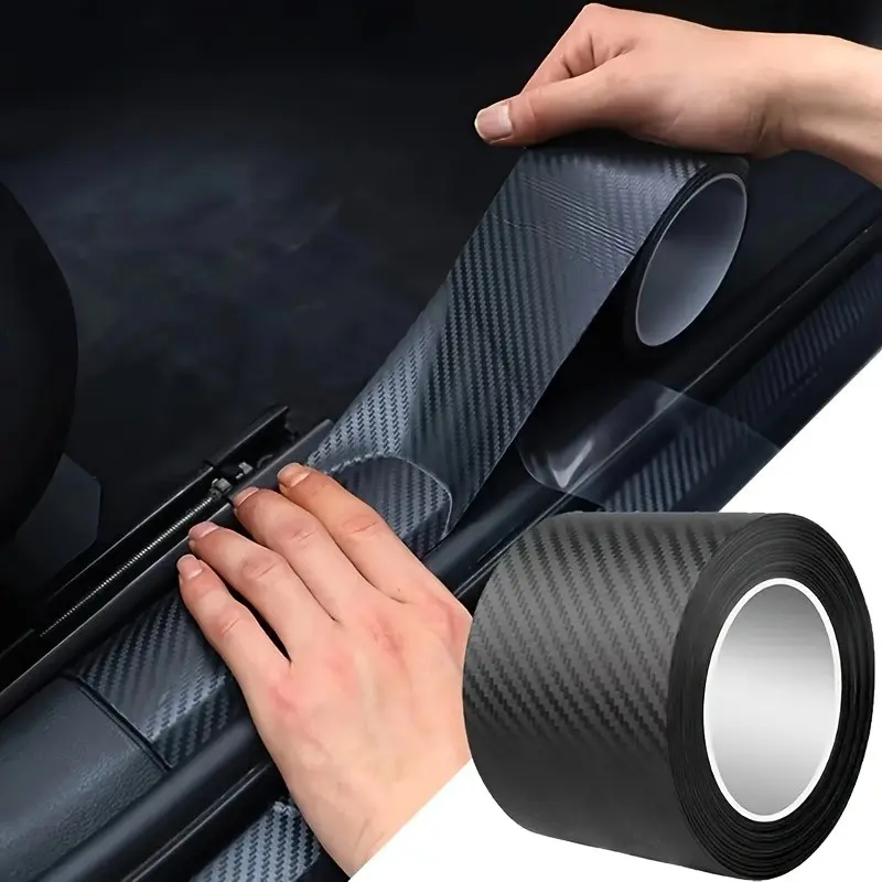 3D Carbon Fiber Nano Film, Waterproof Scratch-Resistant Bumper Protector, Car Accessories, Durable Adhesive, Modern Interior, Must-Have for Car Enthusiasts