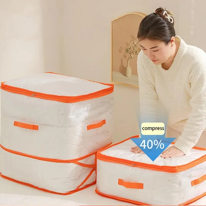 Compression Dustproof Storage Bag Large Capacity Duvet Clothes Organizers With Handle Moisture Proof Closet Organization