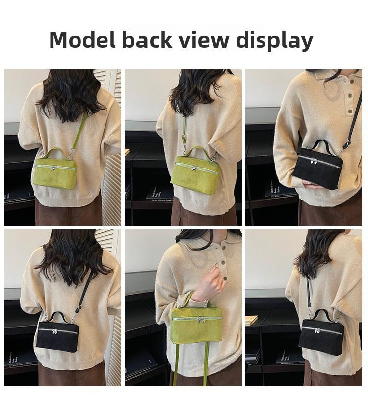 Luxury Suede Versatile Shoulder Bag  Purse Fall Winter Retro Matte Crossbody Handle Bag for Women Texture Simple Satchels Bag