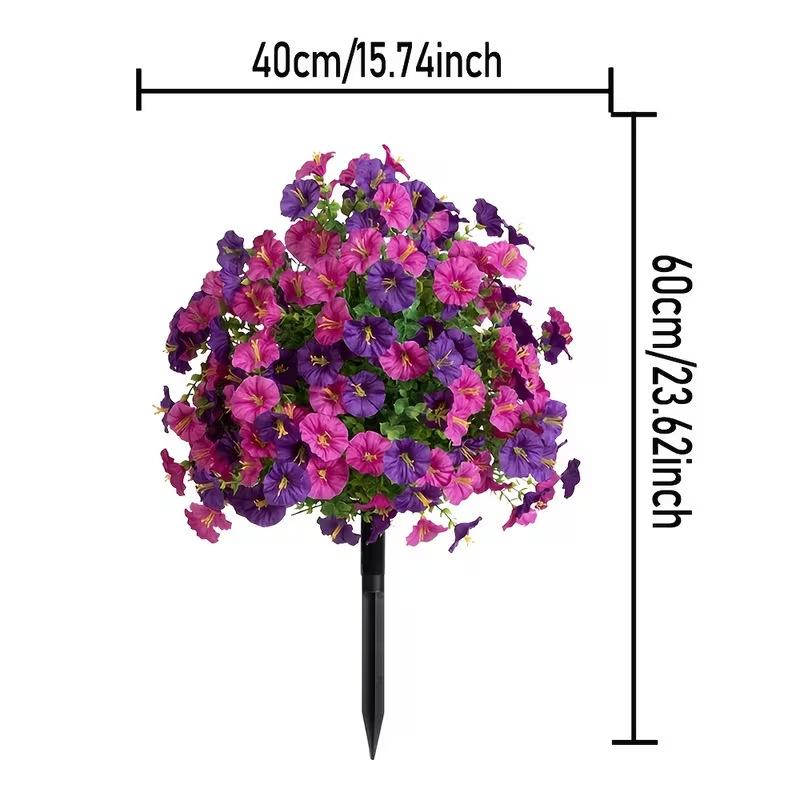 Artificial Flower Trumpet Flower With Ground Stake For Garden Decoration, Eucalyptus Artificial Flower Decoration, Artificial Green Plant, Suitable For Garden, Courtyard, And Outdoor Decoration