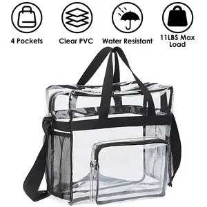 Clear Crossbody Bag Stadium Approved Clear Transparent Shoulder Bag See Through Zip Pouch Tote Bag Handbag with 11LBS Load