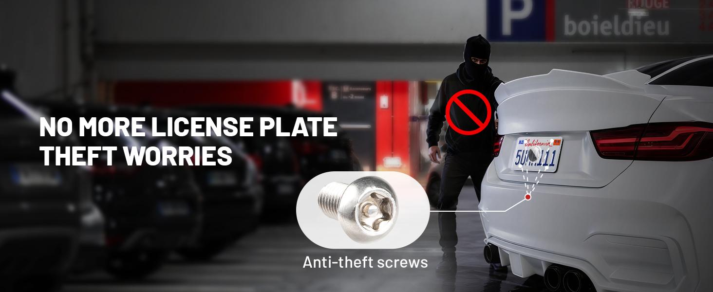 Stealth License Plate Frame with Hidden AirTag Holder, Anti-Theft GPS Tracker Compartment for Front & Rear Plates, Universal Fit for Car Truck SUV, Secure Screws & Durable ABS Plastic (Matte Black)