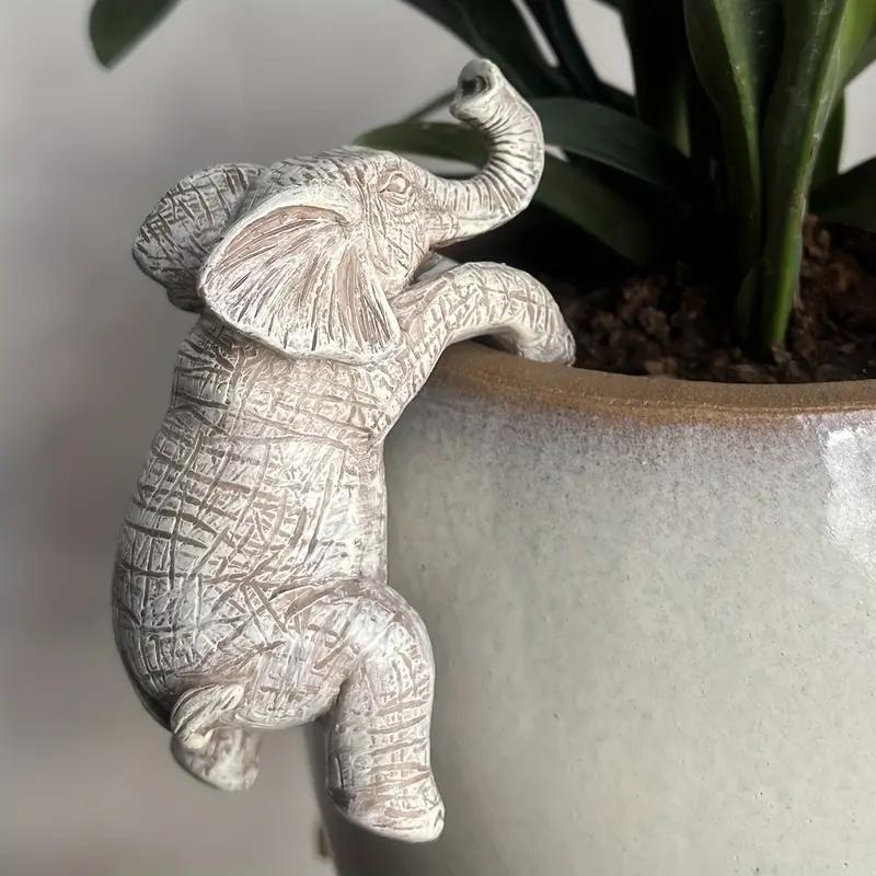 Elephant Design Plant Pot Pendant, 1 Count Cute Elephant Climbing Plant Pot Decor, Garden Decor Supplies for Home Outdoor Balcony, Garden Accessories