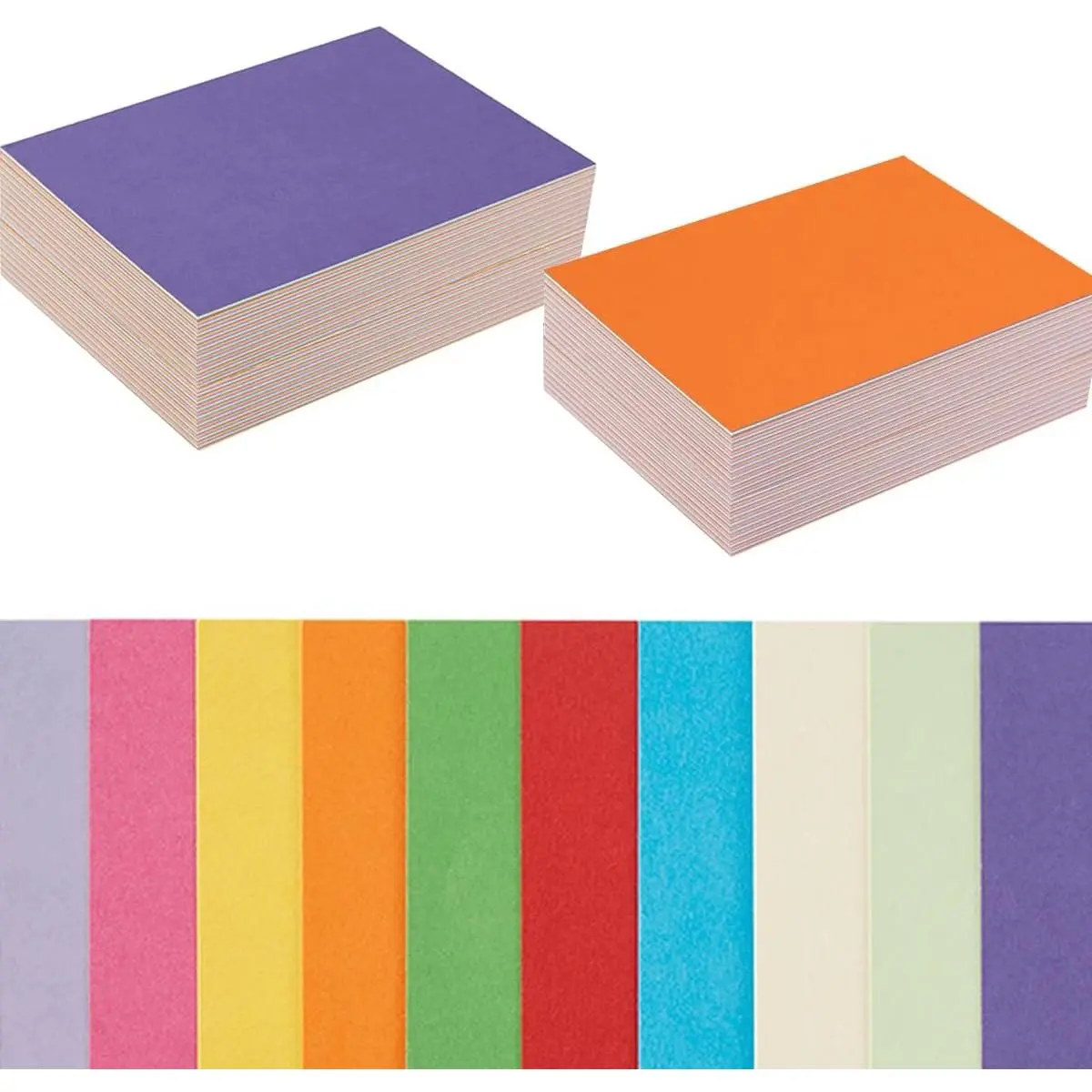 100-Pack Heavy Duty Colorful 250GSM Cardstock Blank Sheets, 2x3.5in Thick Paper for Printer Use, Cardmaking, Invitations - Ideal for DIY Users