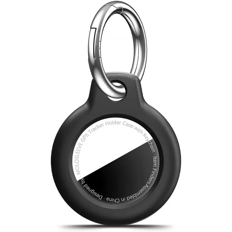 1 | 2 | 4 Pack Case for AirTag 2nd Gen (2026) & 1st Gen, Shockproof Holder Anti-Scratch Protective Cover for Air Tags, Men's Women's Keyrings & Keychains for Keys, Luggage, Bags, Black