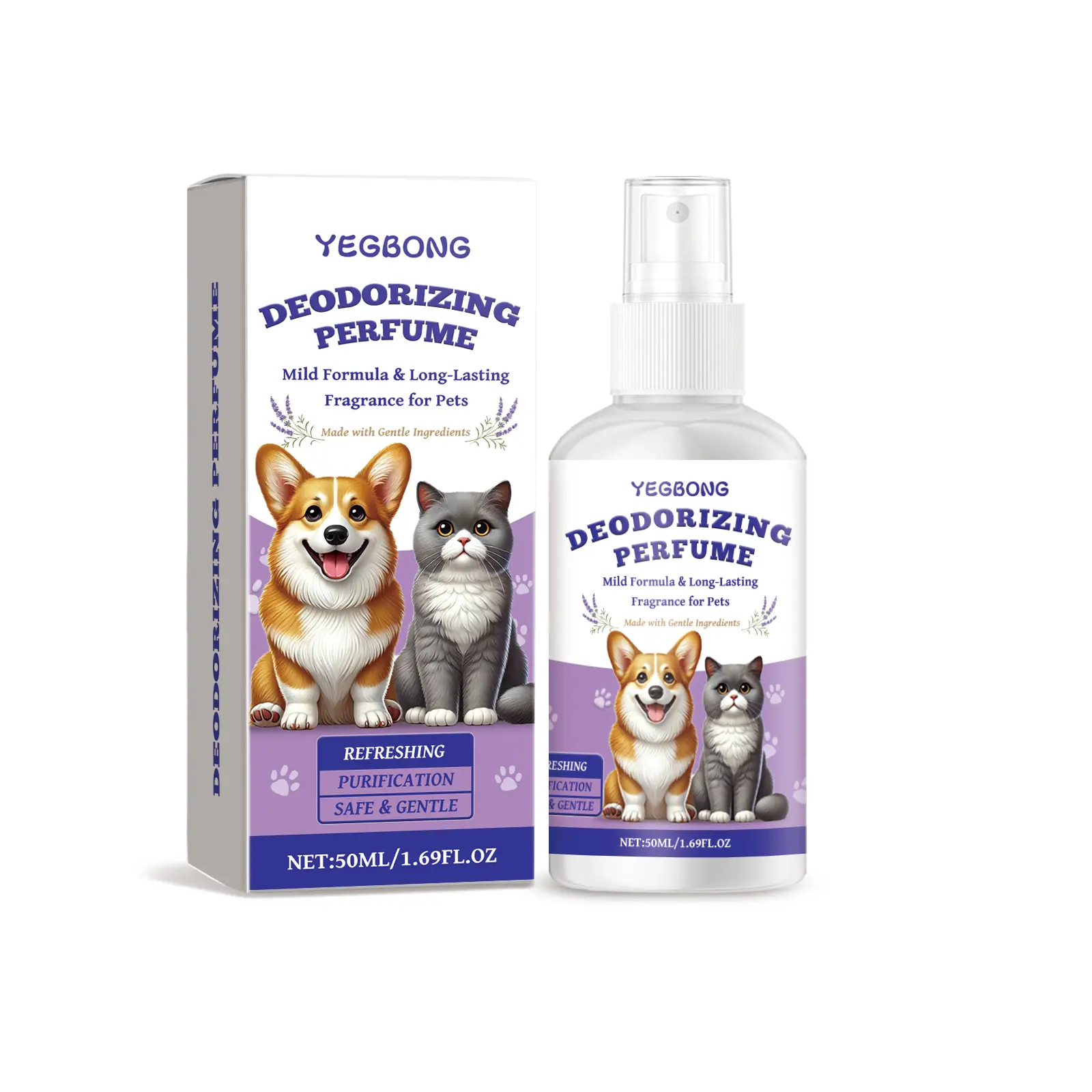 Yegbong Pet Deodorizing Spray Cat Dog Pet Body Odor Cleaning Indoor Freshening Environment Spray