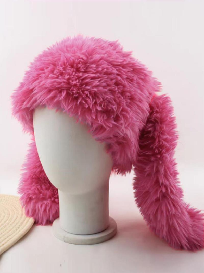 Funny Cute Long Bunny Ears Plush Hat, Warm Ear Protection Fisherman Cap, Halloween Party Costume Accessory, All Seasons Fashion